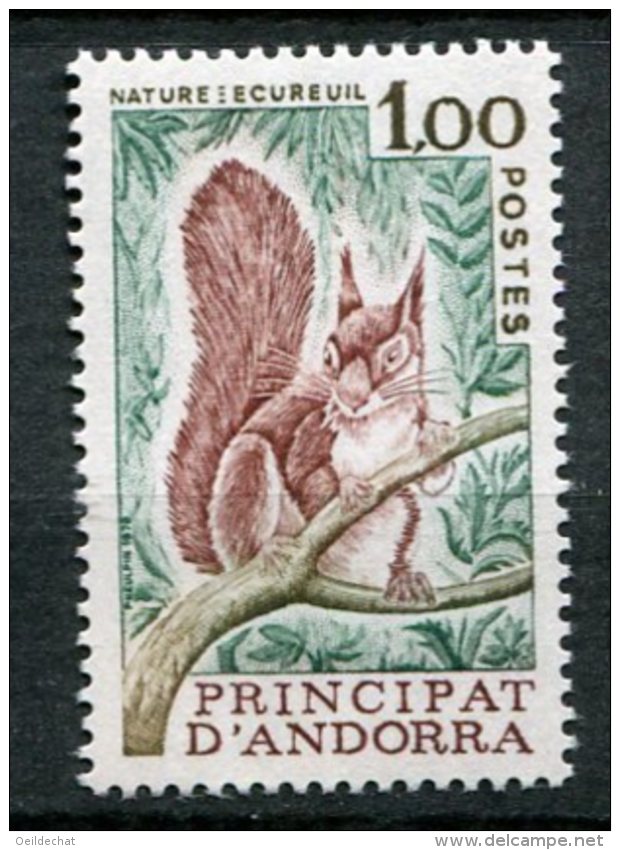 6136    ANDORRE   N° 267**  1f Vert, Sépia Et Brun-rouge : Protection De La Nature. Faune : écureuil  1978    TTB - Neufs