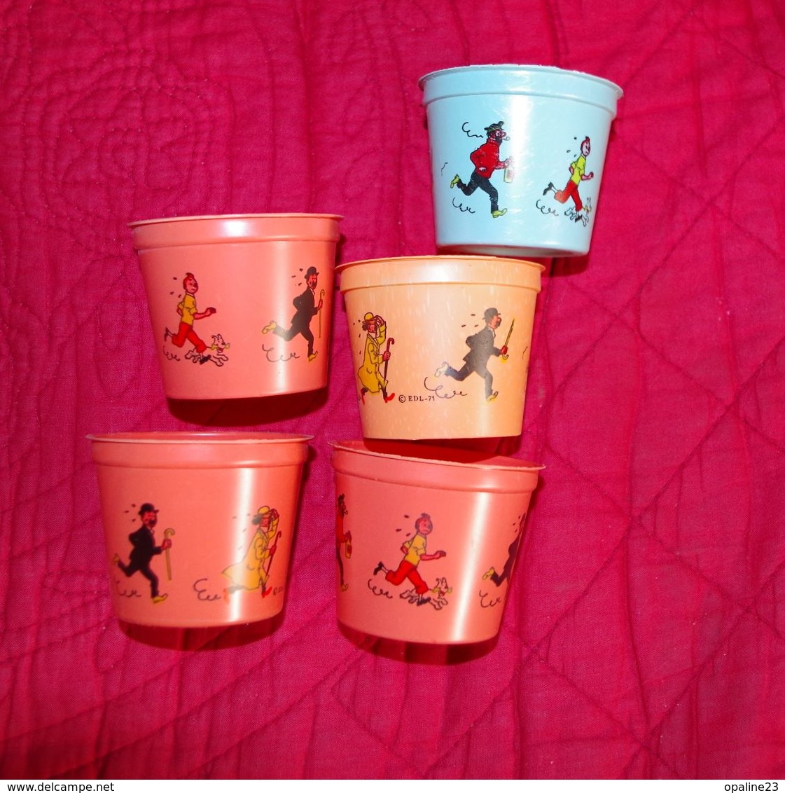 TRES RARE POTS A GLACE TINTIN DE 1971 EDITION DU LOMBARD A VOIR - Tintin