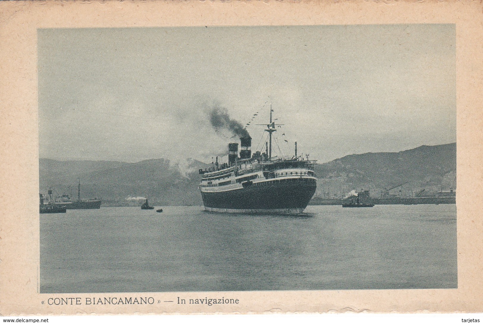 POSTAL DEL BARCO CONTE BIANCAMANO EN NAVEGACION  (BARCO-SHIP)  LLOYD SABAUDO - Comercio