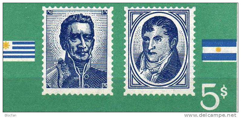 EXPO Rioplatense 1967 Uruguay  Block 10 ** 2€ Flaggen Muster-Briefmarken Stamp On Stamps Bloc Sheet Bf Philatelics - Uruguay