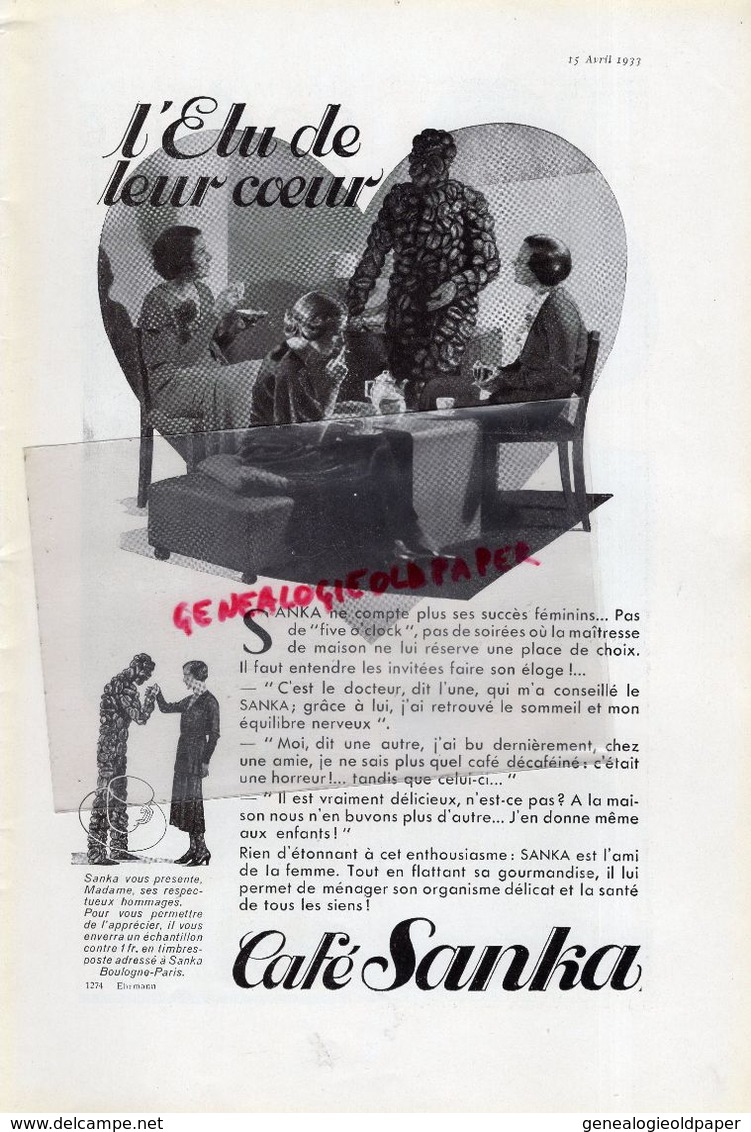 REVUE MODES & TRAVAUX-15 AVRIL 1933-N° 320-BOUCHERIT- CONFISERIE CHOCOLAT MENIER-LELONG-CAFE SANKA-MIRANDE-REDFERN-WORTH - Moda