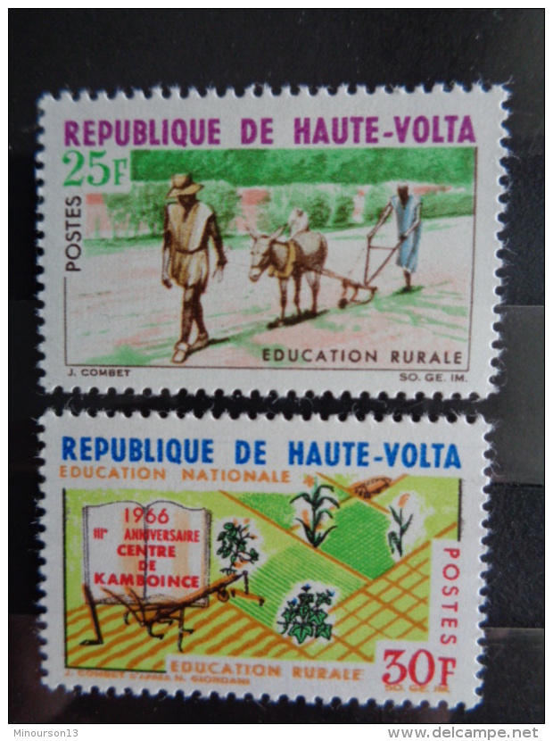 HAUTE VOLTA 1966 Y&amp;T N° 173 &amp; 174 ** - EDUCATION RURALE - Haute-Volta (1958-1984)