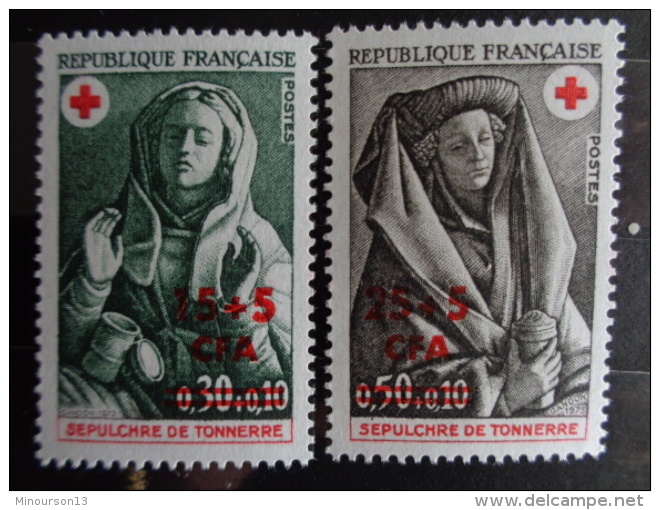 REUNION C.F.A. 1973 CERES N° 418 &amp; 419 ** - CROIX ROUGE - Unused Stamps