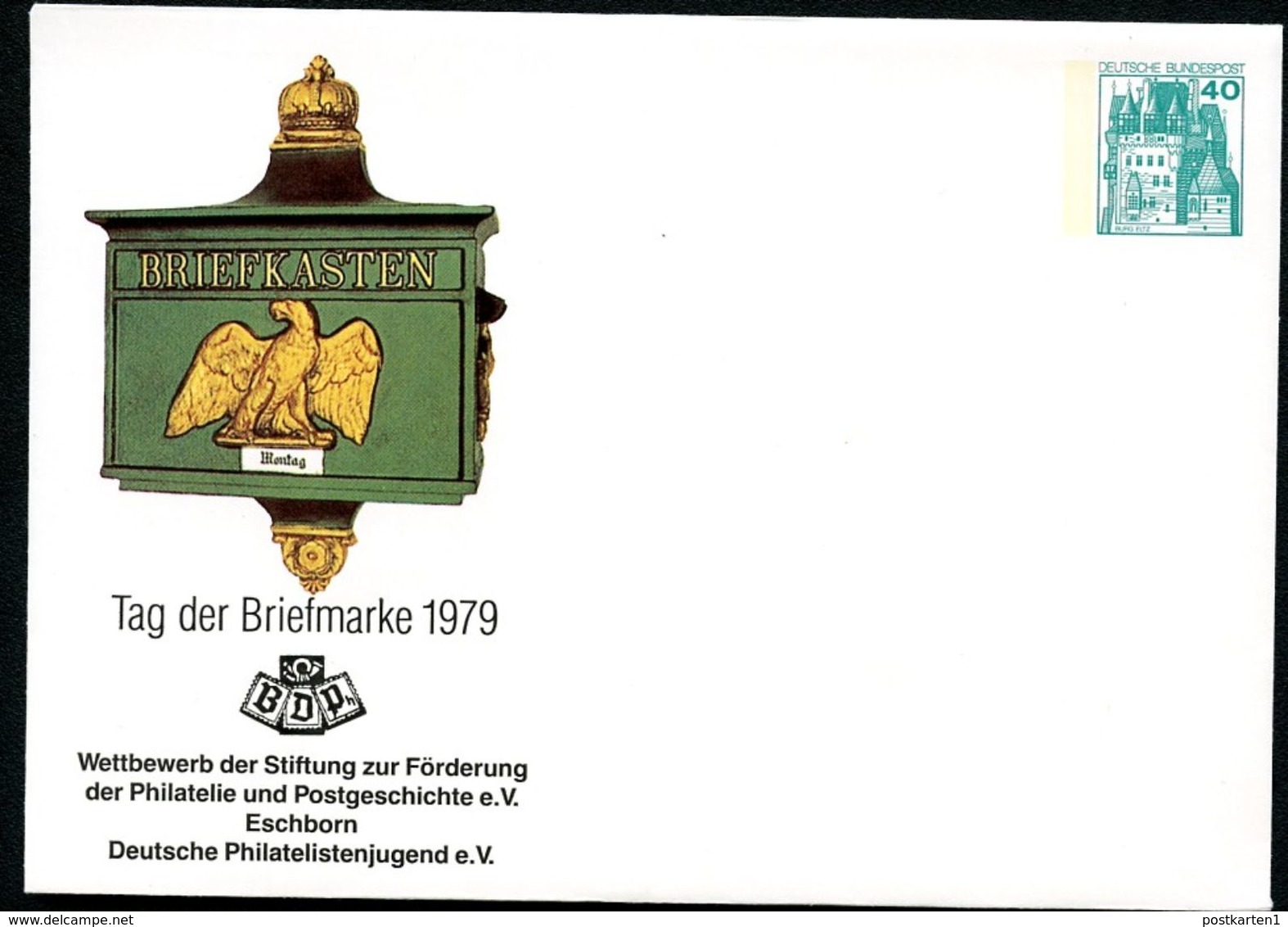 Bund PU110 C1/004a Privat-Umschlag BRIEFKASTEN PREUSSEN 1860 ** 1979 - Private Covers - Mint