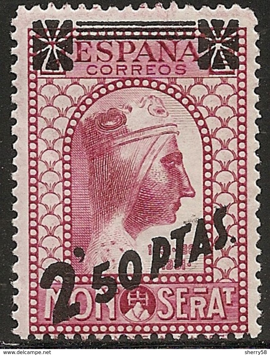 1938-ED. 791 -REPÚBLICA ESPAÑOLA-SERIE COMPLETA-MONTSERRAT HABILITADO NUEVO VALOR 2,50 PTS-NUEVO SIN FIJASELLOS -MNH - Neufs