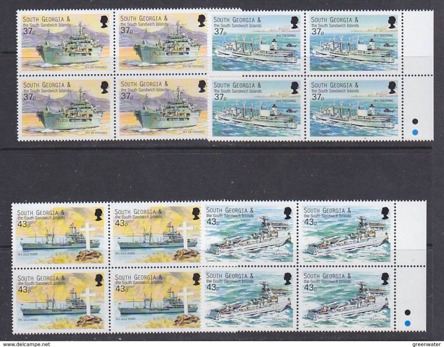 South Georgia 2001 Auxiliary Fleet 4v Bl Of 4 (37717) - Südgeorgien