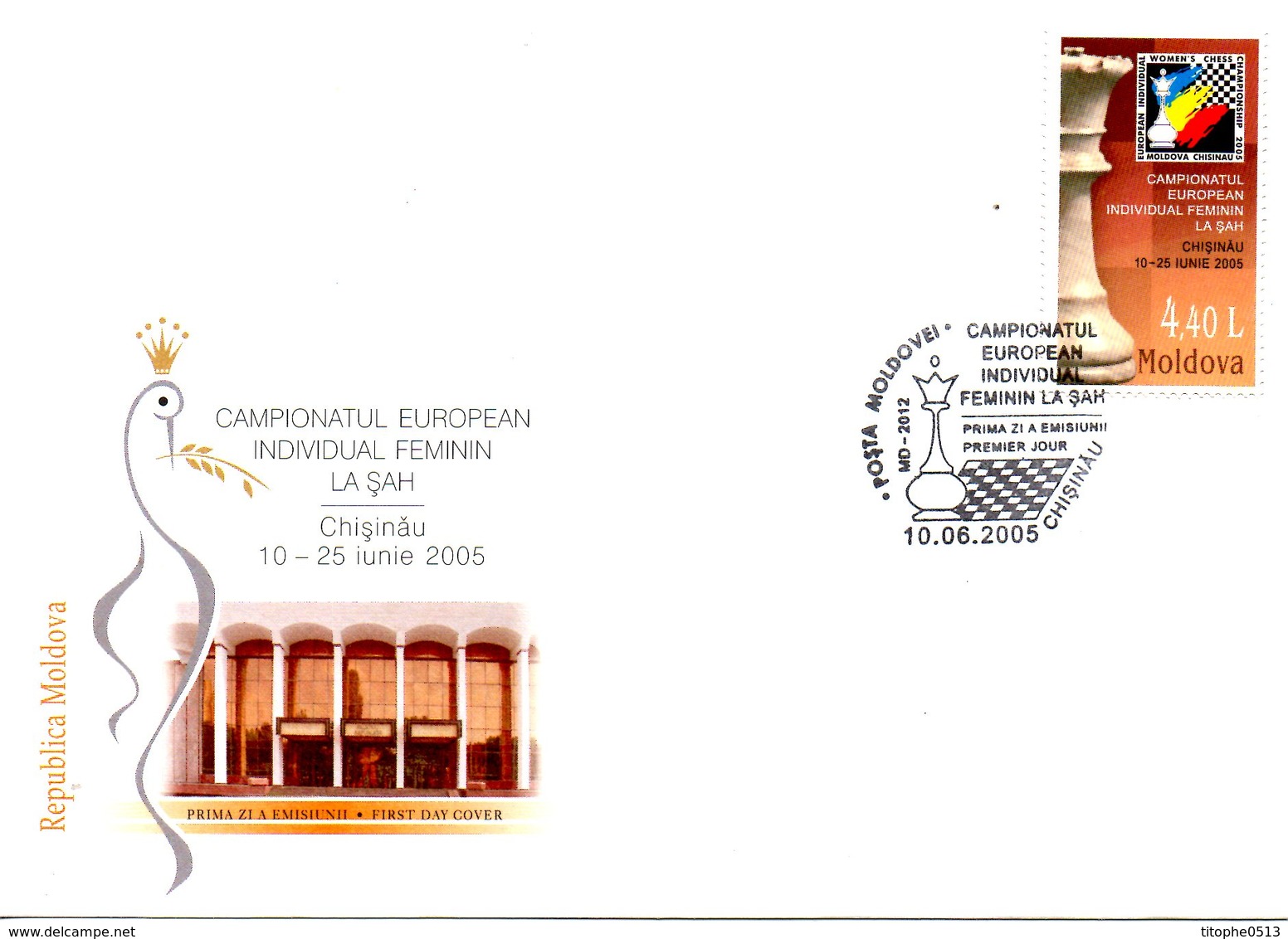 MOLDAVIE. N°446 De 2005 Sur Enveloppe 1er Jour. Echecs. - Scacchi