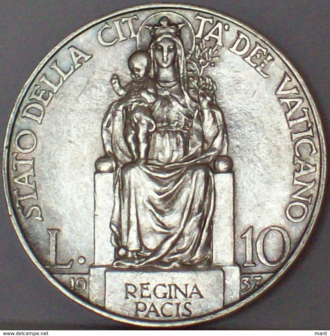 Città Del Vaticano  Pio XI 10 Lire 1937 - UNC - Vaticano