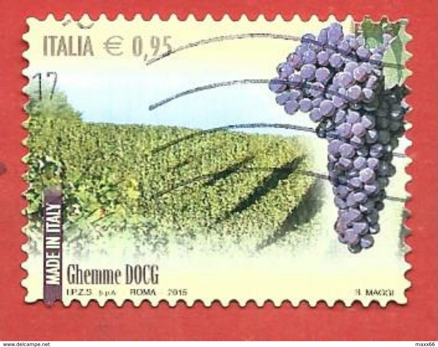 ITALIA REPUBBLICA USATO - 2015 - Made In Italy Vini DOCG - Ghemme - € 0,95 - S. 3626 - 2011-20: Used