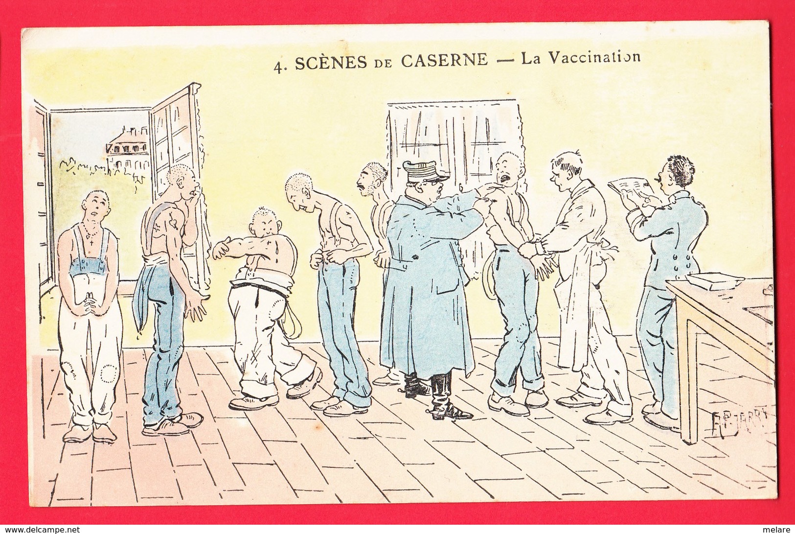 Illustrateur JARRY Humour Militariat Scènes De Caserne 4 La Vaccination - Autres & Non Classés