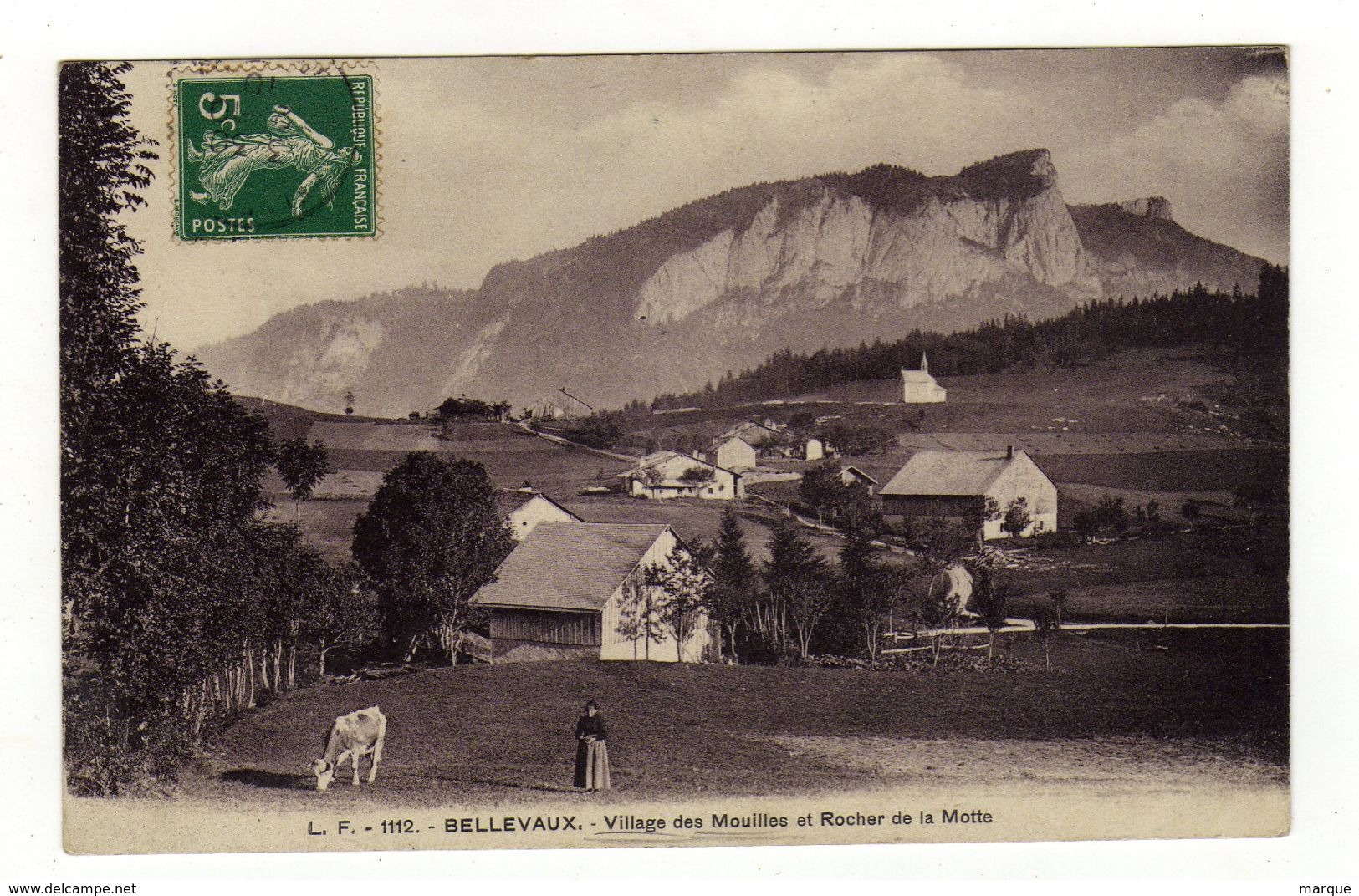 Cpa N° 1112 BELLEVAUX Village Des Mouilles Et Rocher De La Motte - Bellevaux