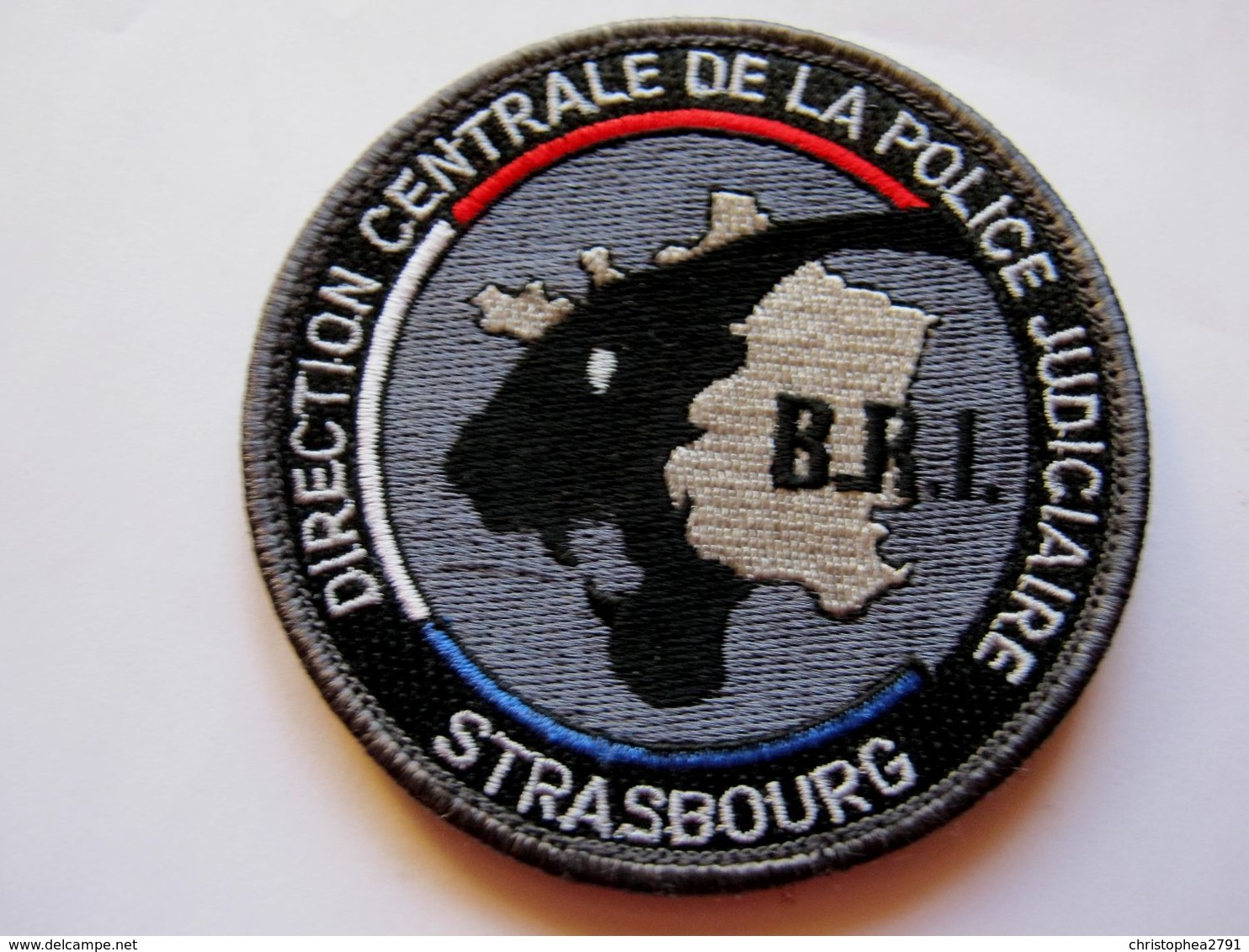 INSIGNE TISSUS PATCH POLICE NATIONALE DCPJ LA BRI DE STRASBOURG ETAT EXCELLENT SUR VELCROS - Police & Gendarmerie