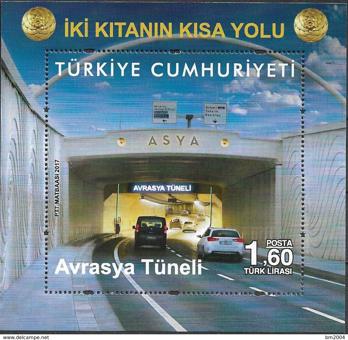 2017 Türkei Mi. Bl. 160 **MNH  Eröffnung Des Eurasien-Tunnels - Idées Européennes