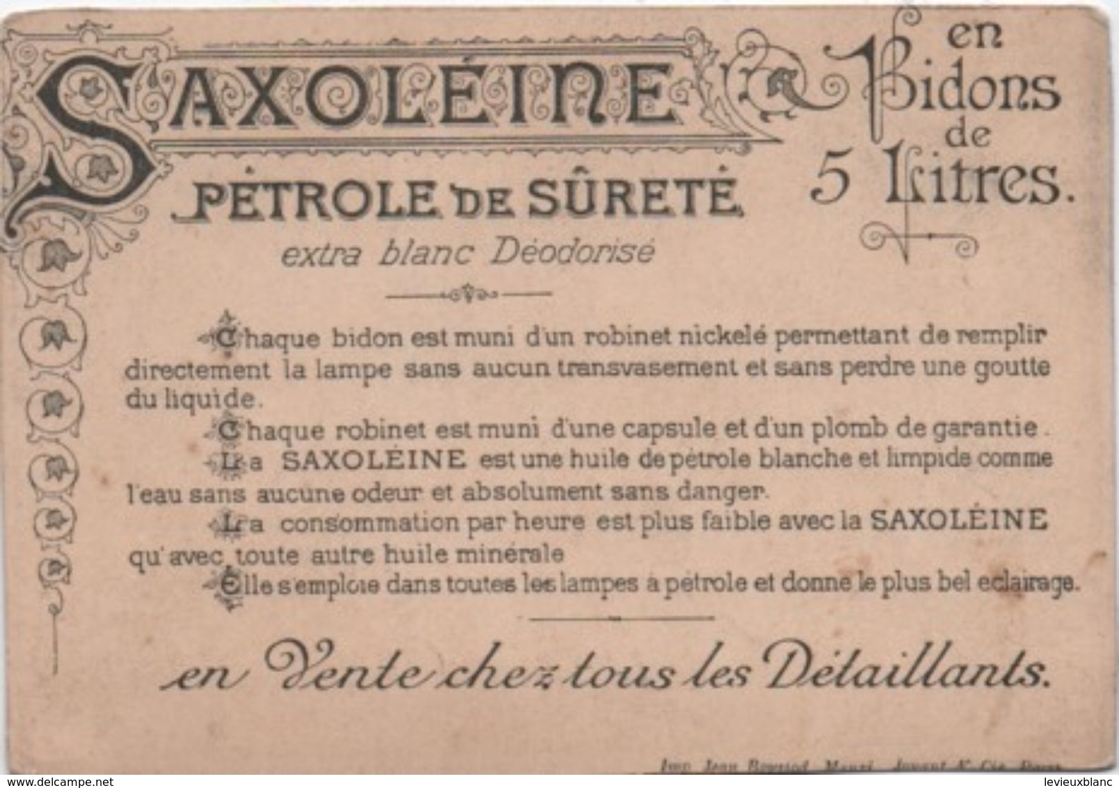 5 Chromos/Eclairage/Saxoléine/Pétrole de Sûreté/ Extra Blanc déodorisé//Paris/Jean Boussod Manzi Joyan/ Vers1880  IMA406