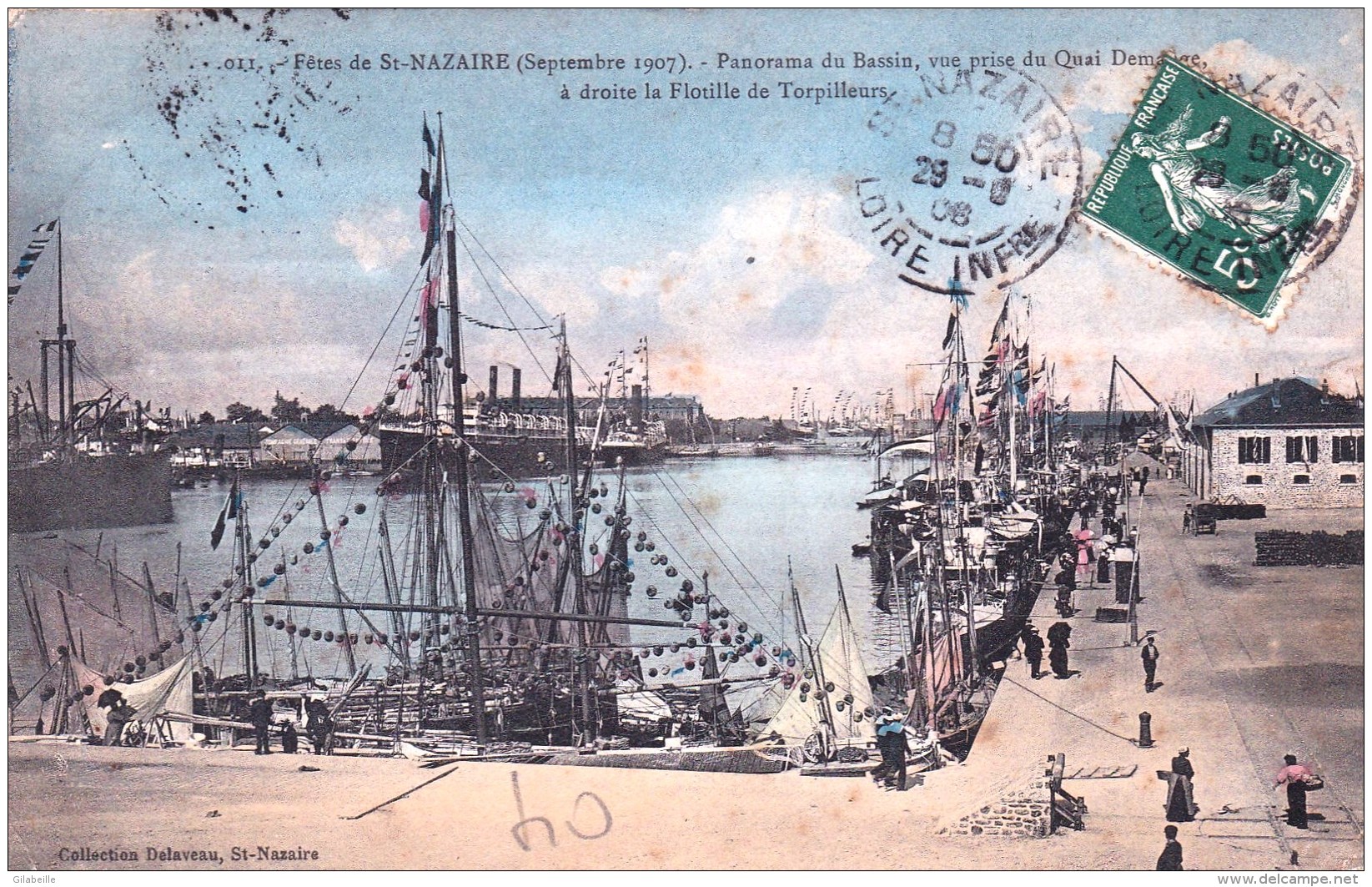 44 - Loire Atlantique - Fetes De  SAINT NAZAIRE En Septembre 1907 -panorama Du Bassin - Vue Prise Du Quai Demange - Saint Nazaire