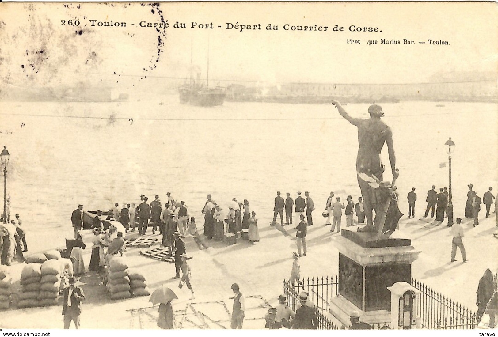 CORSE - Familles Et Amis Au Départ Du COURRIER DE CORSE Du Port De Toulon - 1908 - Autres & Non Classés