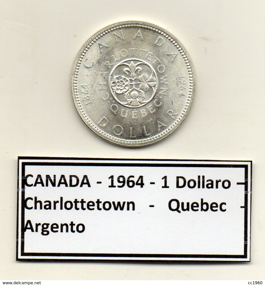 Canada - 1964 - 1 Dollaro - Charlottetown - Quebec - Argento - (MW1174) - Canada