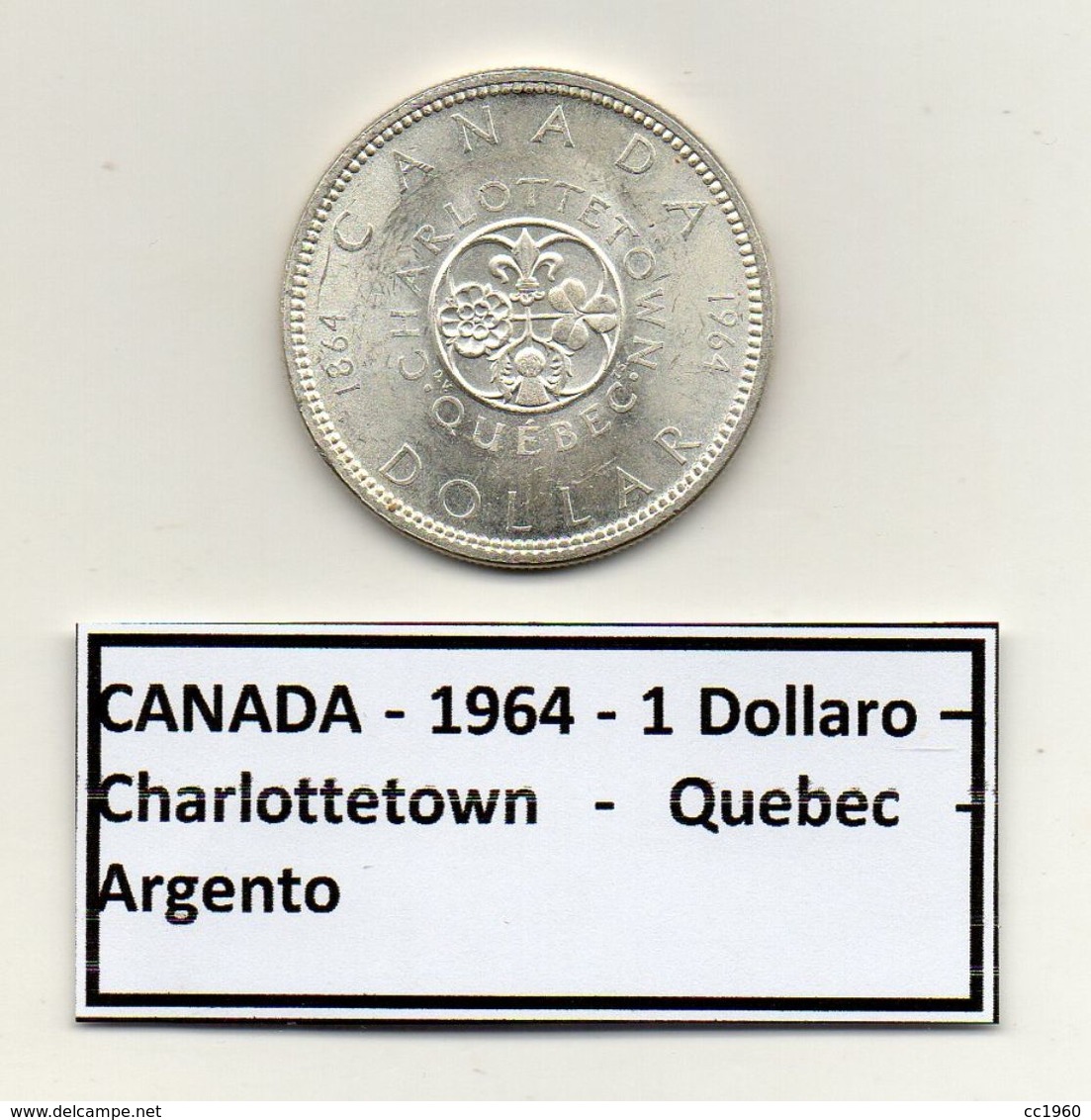 Canada - 1964 - 1 Dollaro - Charlottetown - Quebec - Argento - (MW1175) - Canada