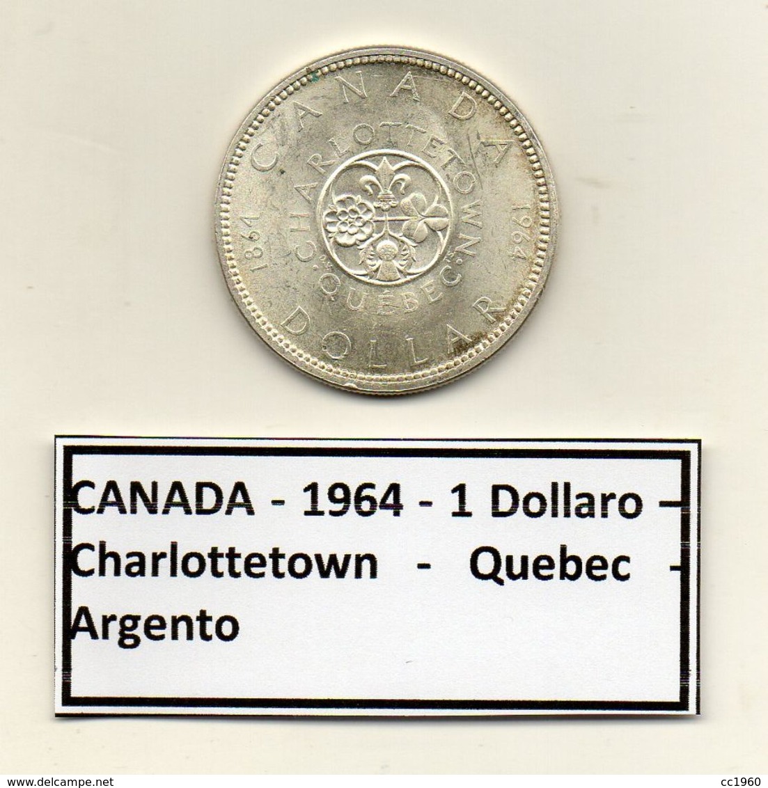 Canada - 1964 - 1 Dollaro - Charlottetown - Quebec - Argento - (MW1176) - Canada