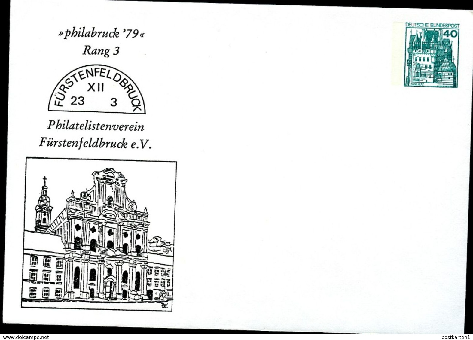 Bund PU110 C2/001 Privat-Umschlag KLOSTER FÜRSTENFELDBRUCK  1979 - Klöster