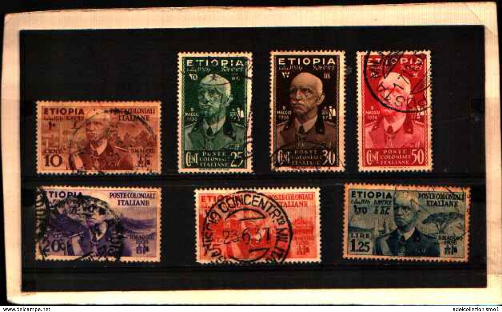 86702) ITALIA- ETIOPIA-Effigie Di Vittorio Emanuele III  -USATI-N.1/7 - Ethiopia