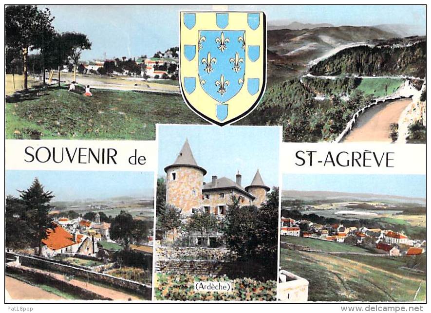 07 - SAINT AGREVE : Multivues ... Souvenir De ... CPSM Dentelée Colorisée Grand Format écrite 1961 - Ardèche - Saint Agrève