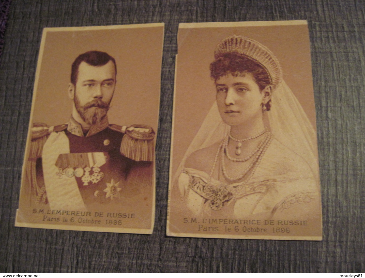 Russie Tsar NICOLAS II Et Impératrice 1896 PARIS - Anciennes (Av. 1900)