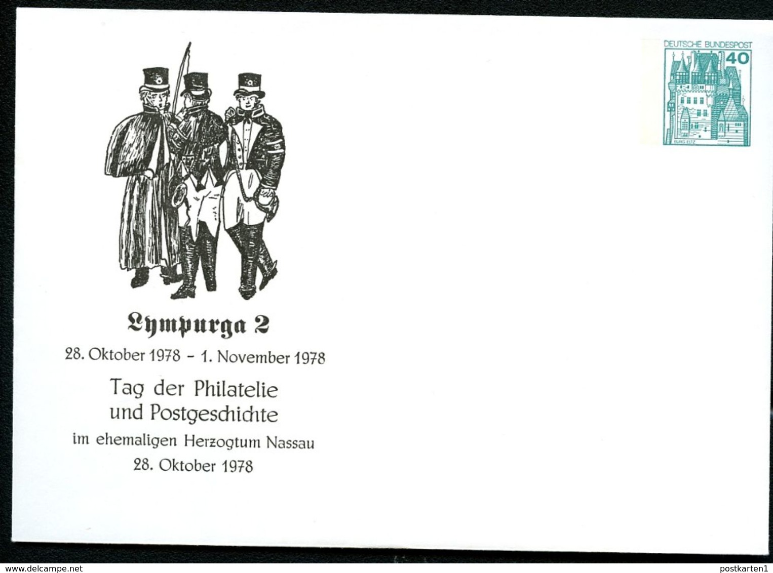 Bund PU110 D2/018 Privat-Umschlag POSTILLIONE LYMPURGA LIMBURG 1978 - Private Covers - Mint