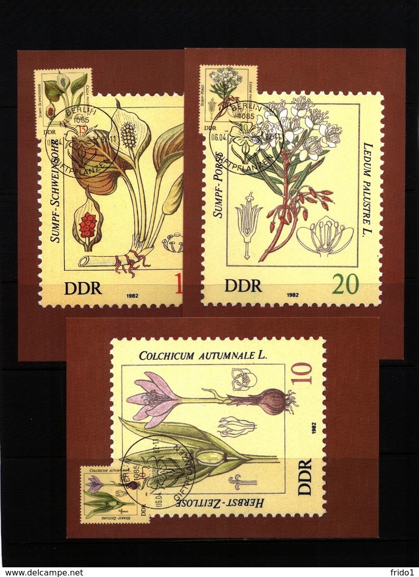 Deutschland / Germany DDR 1982 Giftpflanzen Michel 2691-96 Maximumcards - Piante Velenose