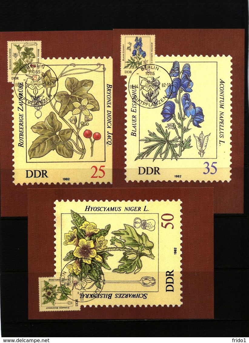 Deutschland / Germany DDR 1982 Giftpflanzen Michel 2691-96 Maximumcards - Giftige Planten