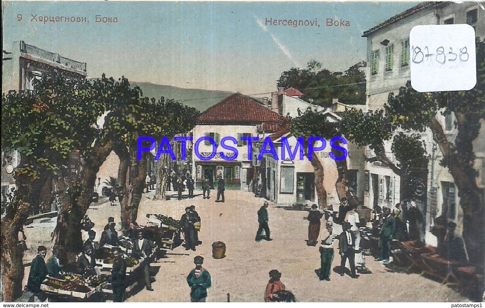 87838 MONTENEGRO HERCEG NOVI VIEW MARKET POSTAL POSTCARD - Montenegro