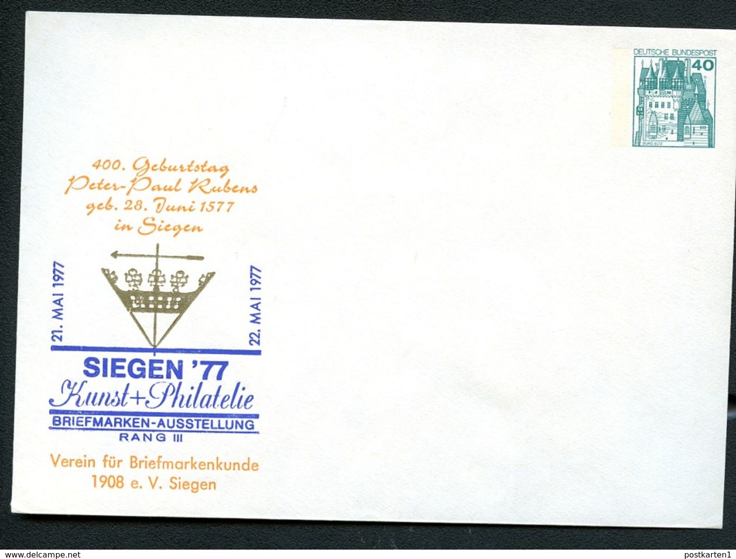 Bund PU110 D2/029 Privat-Umschlag PETER PAUL RUBENS Siegen 1977 - Enveloppes Privées - Neuves