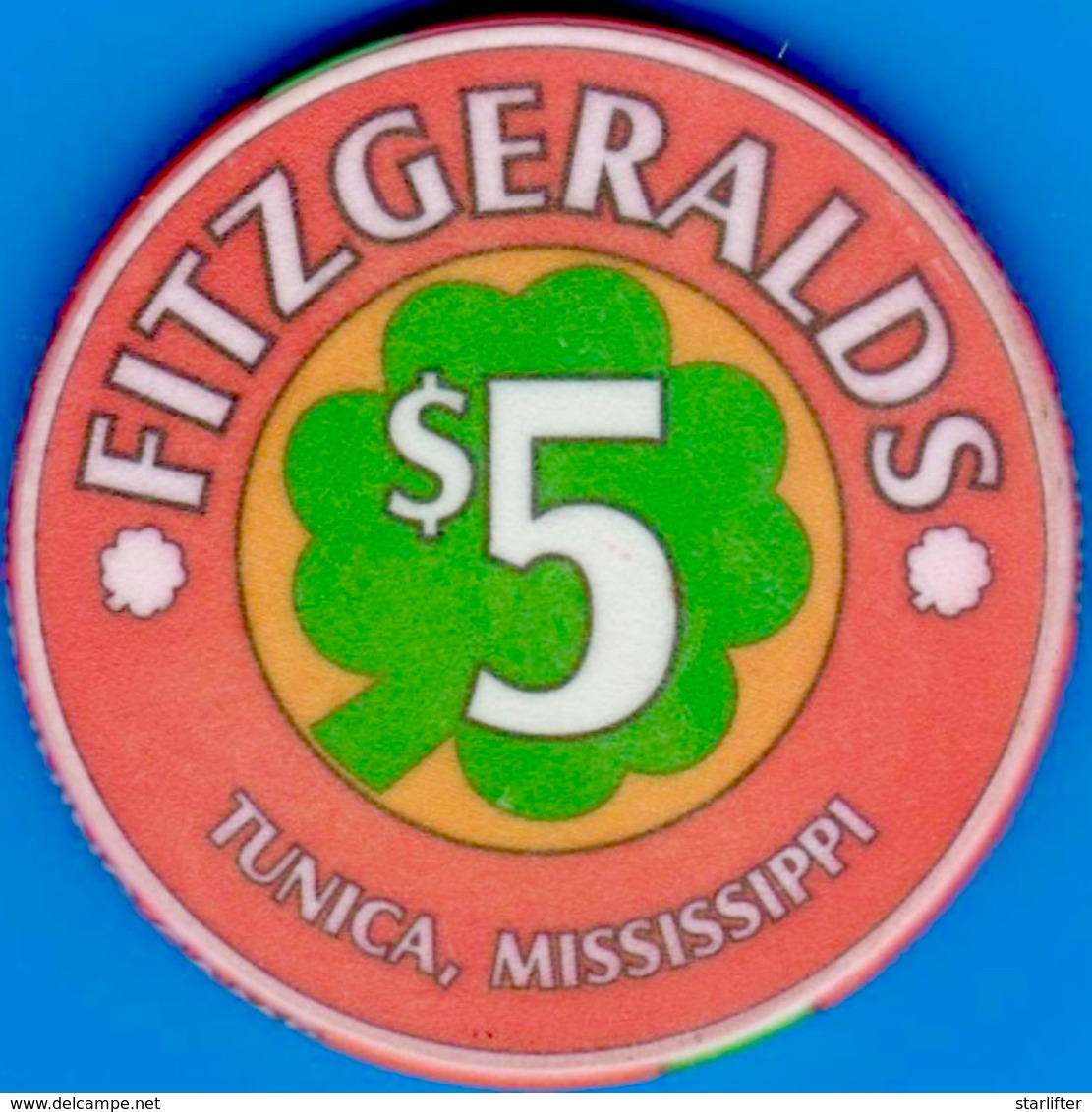 $5 Casino Chip. Fitzgeralds, Tunica, MS. Tyson Training Camp. K87. - Casino