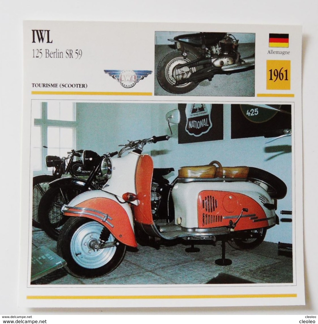 Fiche Technique MOTO Allemagne 1961 IWL 125 Berlin SR 59 - Motor Bikes