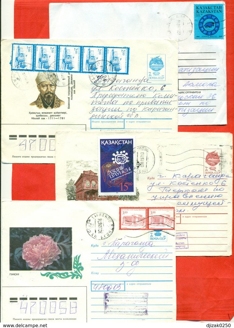 Kazakhstan.Four Envelopes Past The Mail. - Kazakhstan