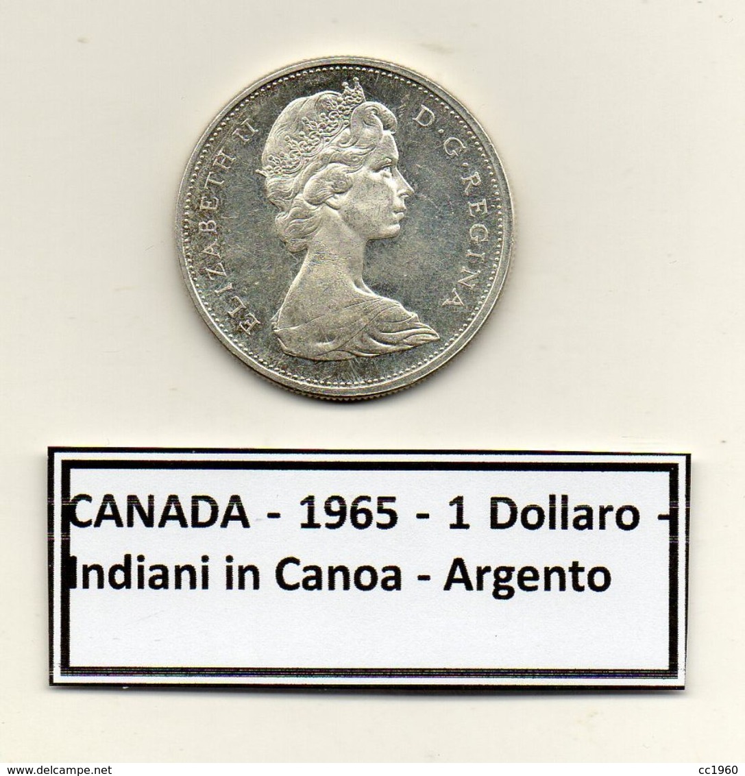 Canada - 1965 - 1 Dollaro - Indiani In Canoa - Argento - (MW1181) - Canada