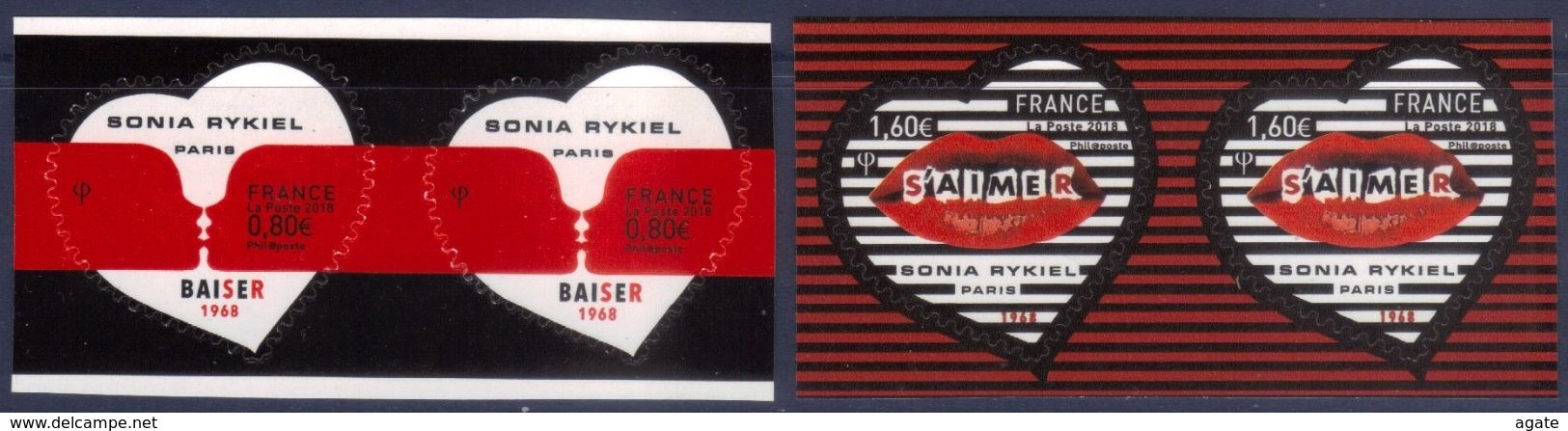 ADHESIF Paire Coeurs 0.80 + 1.60 Sonia Rykiel (2018) Neuf** - Unused Stamps