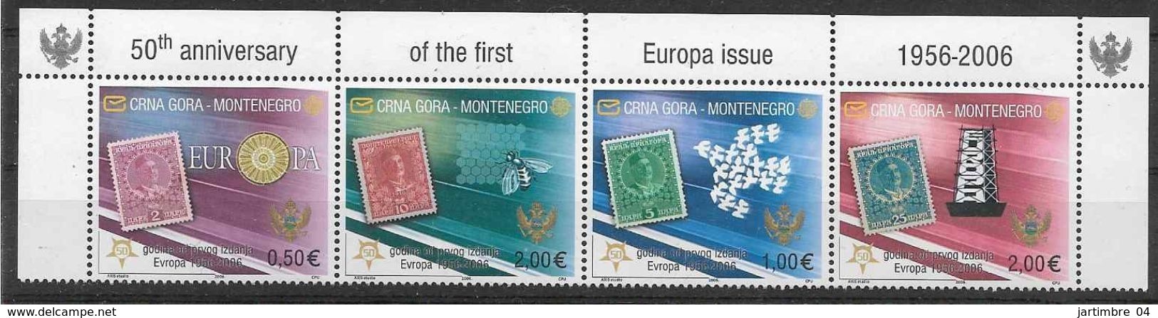 2006  MONTENEGRO 118-21  ** Cinquantenaire Europa, Timbre Sur Timbre, Abeille, Côte 20.00 - Montenegro