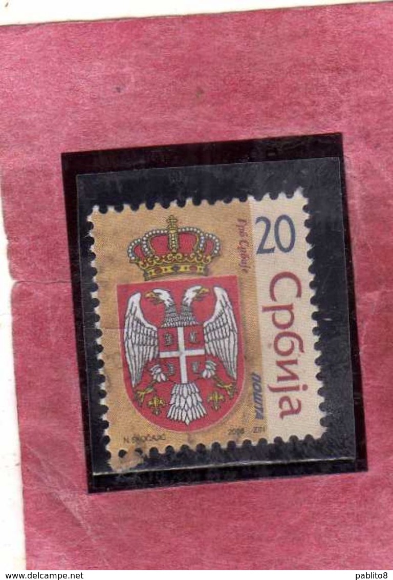 SERBIA SRBIJA SERBIE 2006 COAT OF ARMS STEMMA ARMOIRIES 20d USATO USED OBLITERE' - Serbia