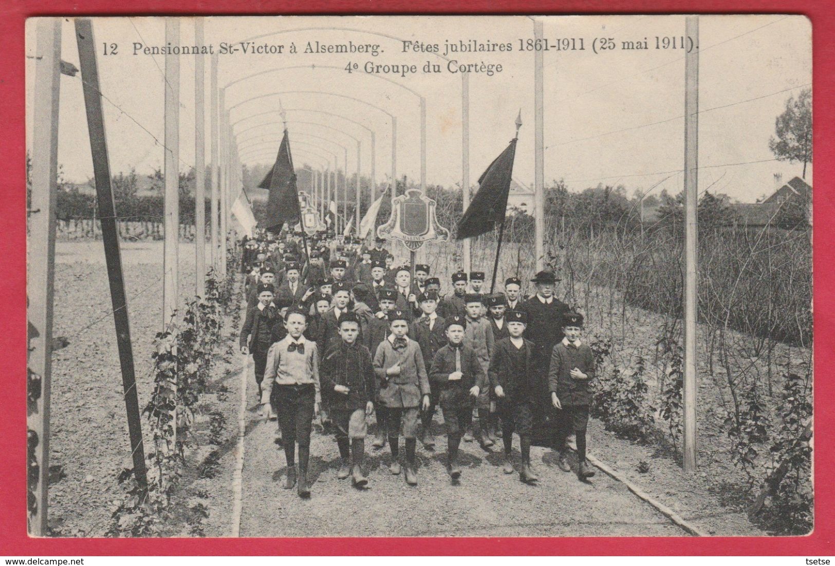 Alsemberg - Pensionnat St-Victor - Fête Jubilaires 1861-1911 - 4e Groupe Du Cortège - 1913 ( Verso Zien ) - Beersel