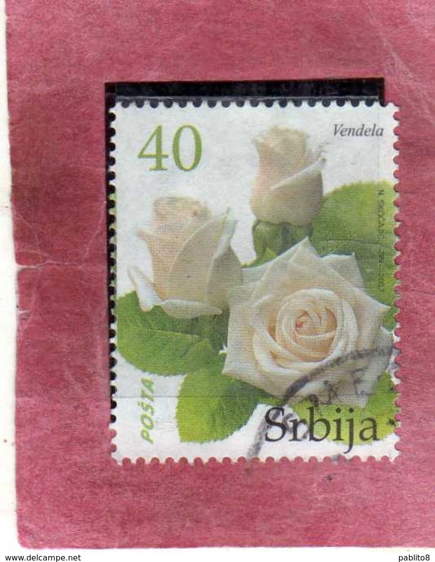 SERBIA SRBIJA SERBIE 2007 FLORA FLOWERS FIORI FLEURS ROSE VENDELA FLOWER FIORE DIN 40d USATO USED OBLITERE' - Serbia