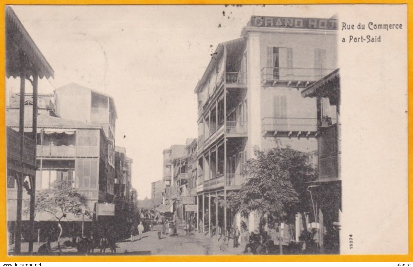 1905 - CP Repiquée De Port Said, Egypte, Poste Française, Vers Toulon, France - 5 C.type Blanc - Cad Arrivée - Covers & Documents