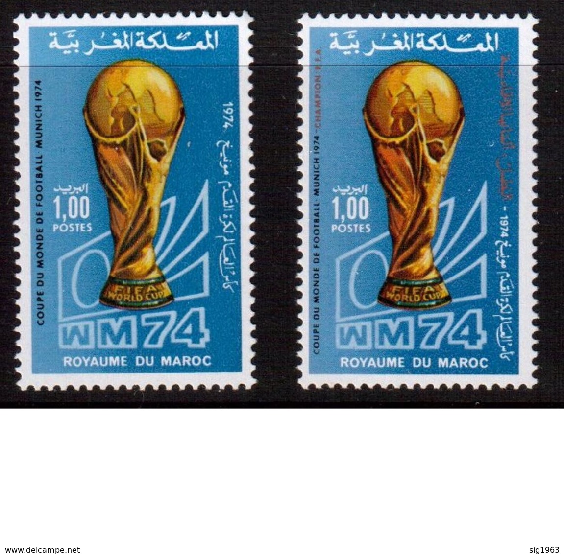 Morocco-1974,(Mi.776-777),Football, Soccer, Fussball,calcio,MNH - 1974 – Germania Ovest