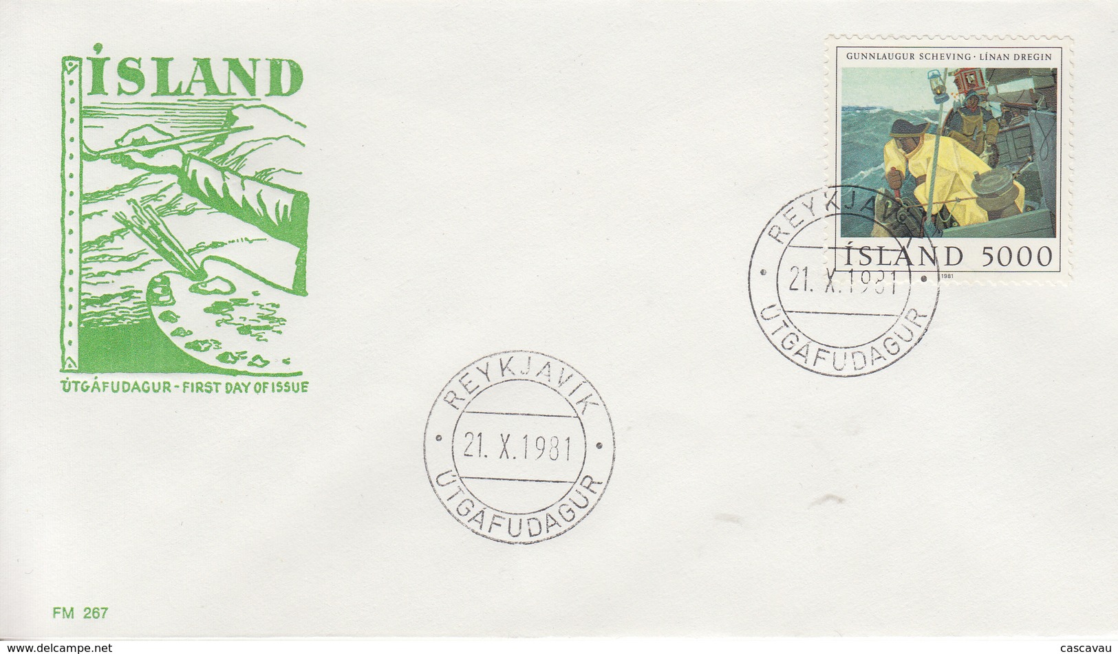 Enveloppe   FDC  1er  Jour     ISLANDE    Oeuvre  De  Gunnlaugur  SCHEVING   1981 - FDC