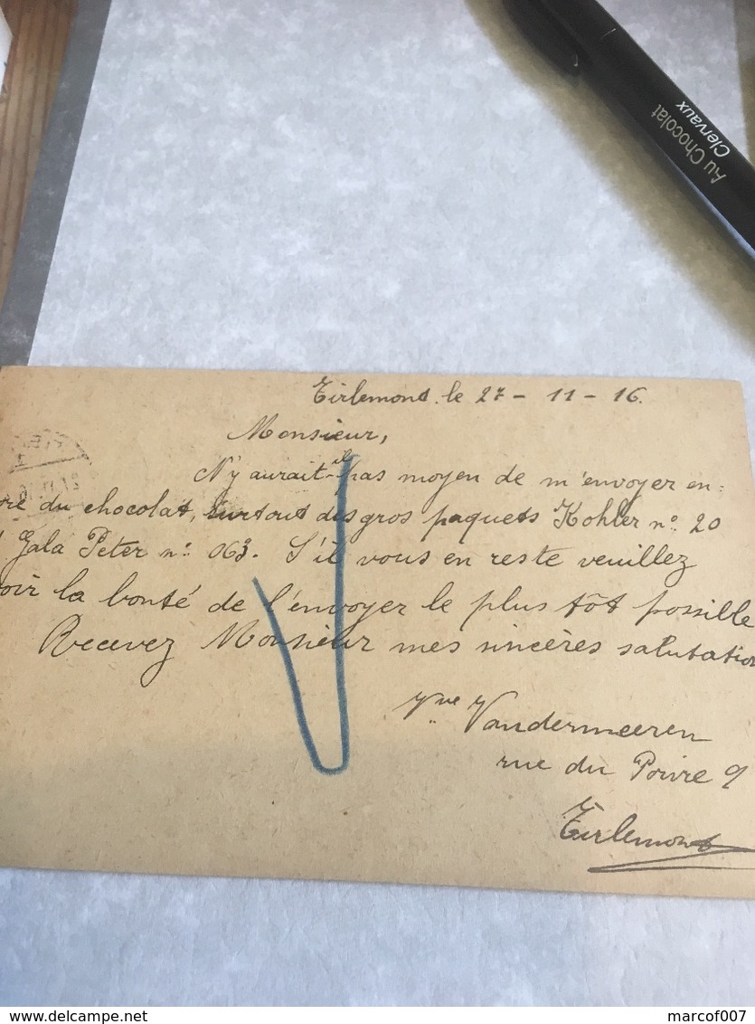 Entier Postal N*1 + Timbres De Tirlemont Cachet à Pont 1916 - Other & Unclassified