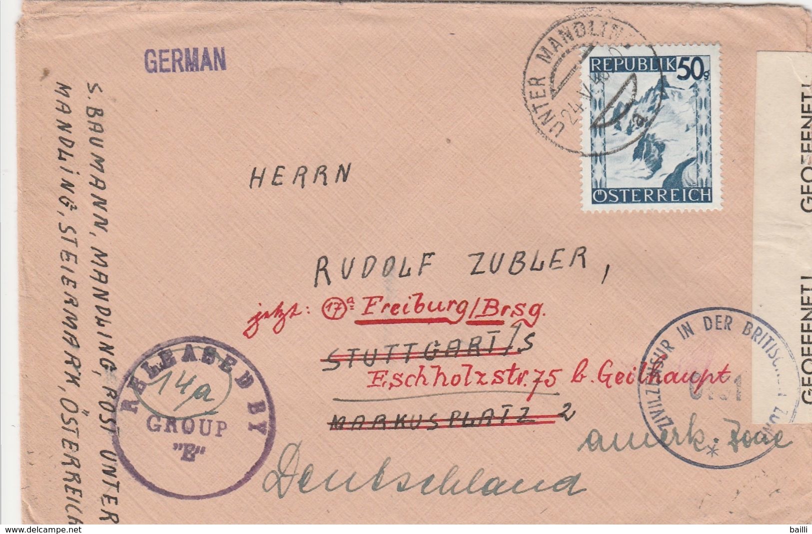 Autriche Lettre Censurée Pour L'Allemagne - Covers & Documents