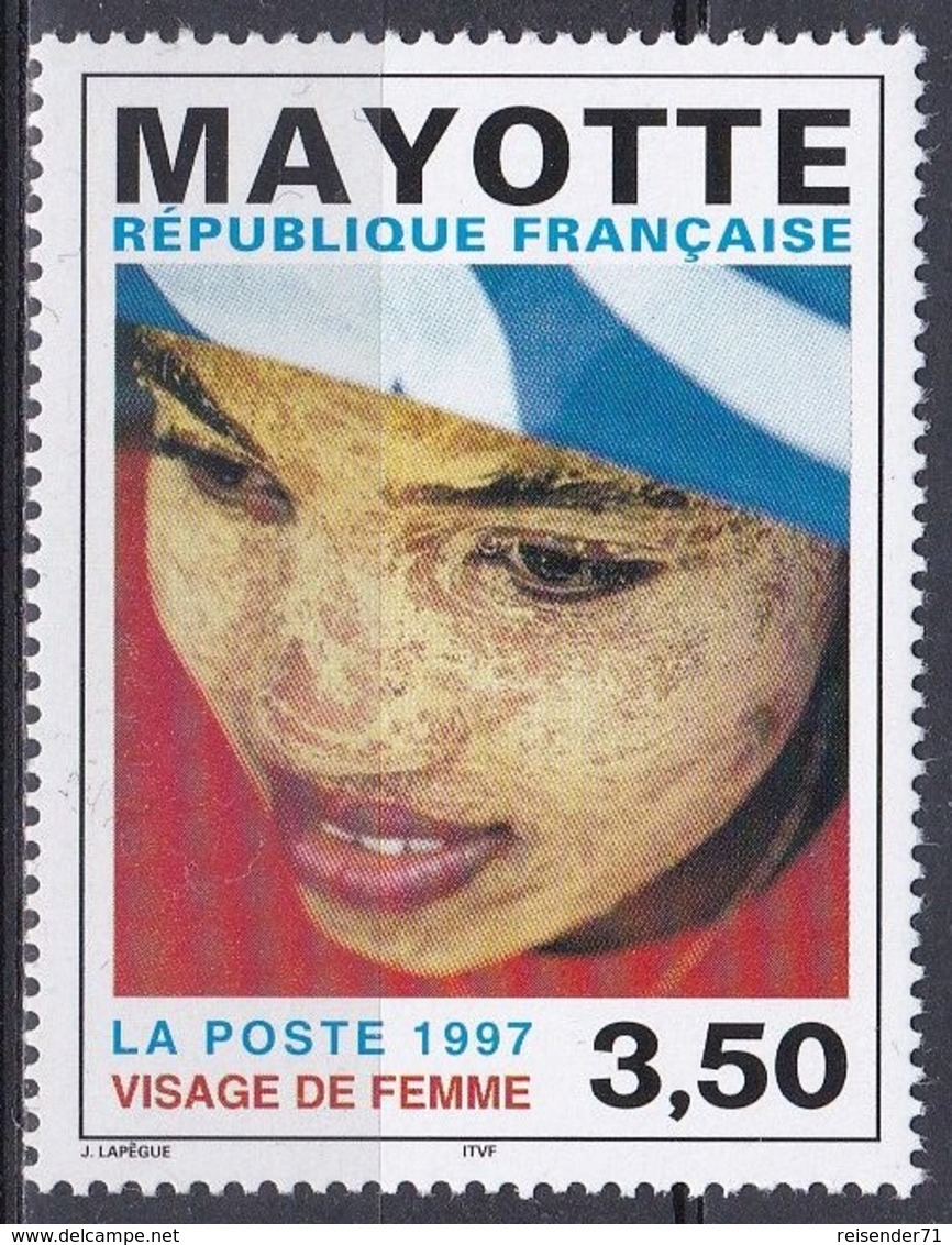 Mayotte 1997 Gesellschaft Menschen People Frauen Women Gesichter Faces Visage Frauenkopf, Mi. 39 ** - Ungebraucht