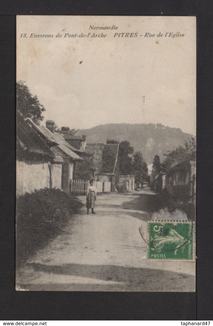 CPA. Dépt.27. PITRES . Rue De L'église . Environs De Pont D'Arche . - Autres & Non Classés