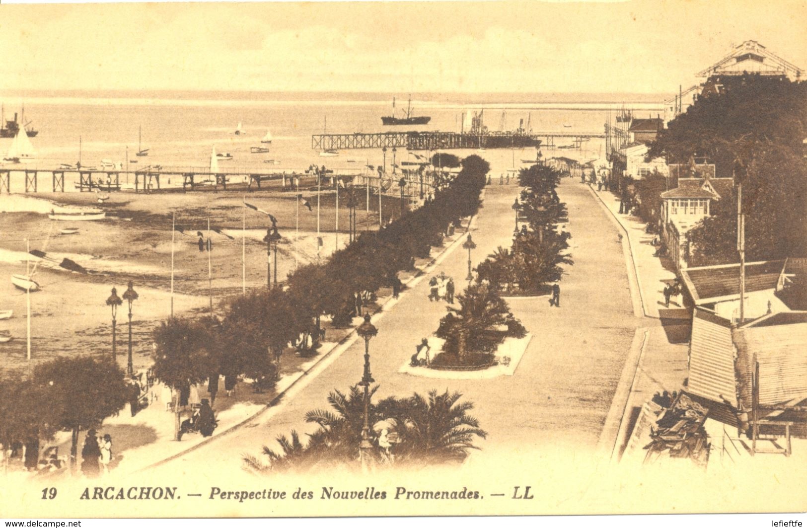 France - Gironde - Arcachon - Perspective Des Nouvelles Promenades - Levy Neurdein Nº 19 - 4687 - Arcachon