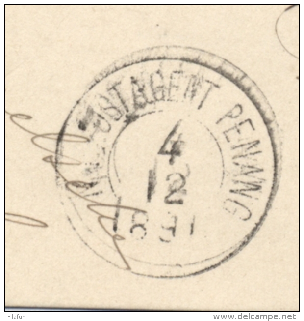 Nederlands Indië - 1891 - 7,5 Cent Briefkaart G9 Van KR MEDAN Via Penang En "Via Brindisi / Britsche Pakketb" Naar NL - Nederlands-Indië